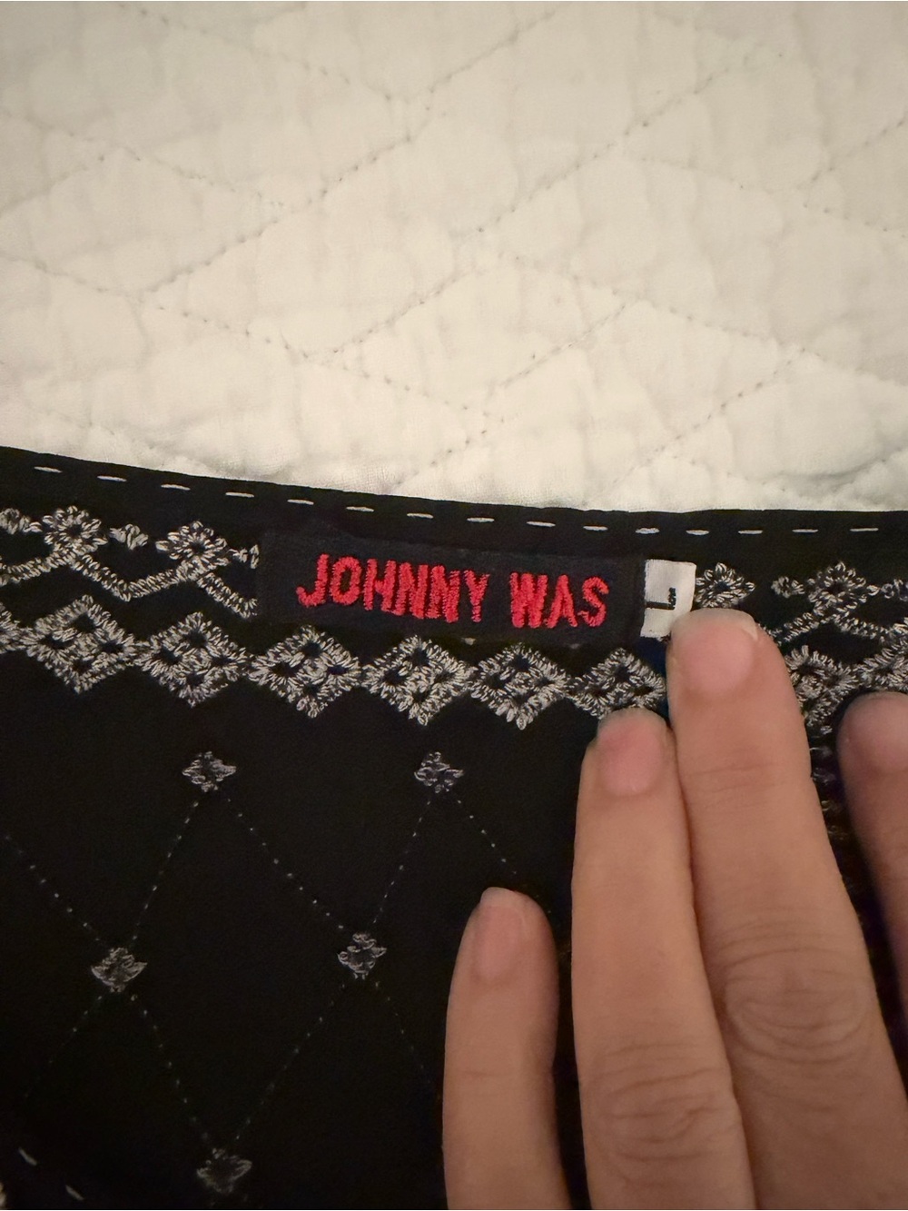 Johnny Was Black Floral Embroidered Tunic with Pink and Red Accents - Picture 3 of 7